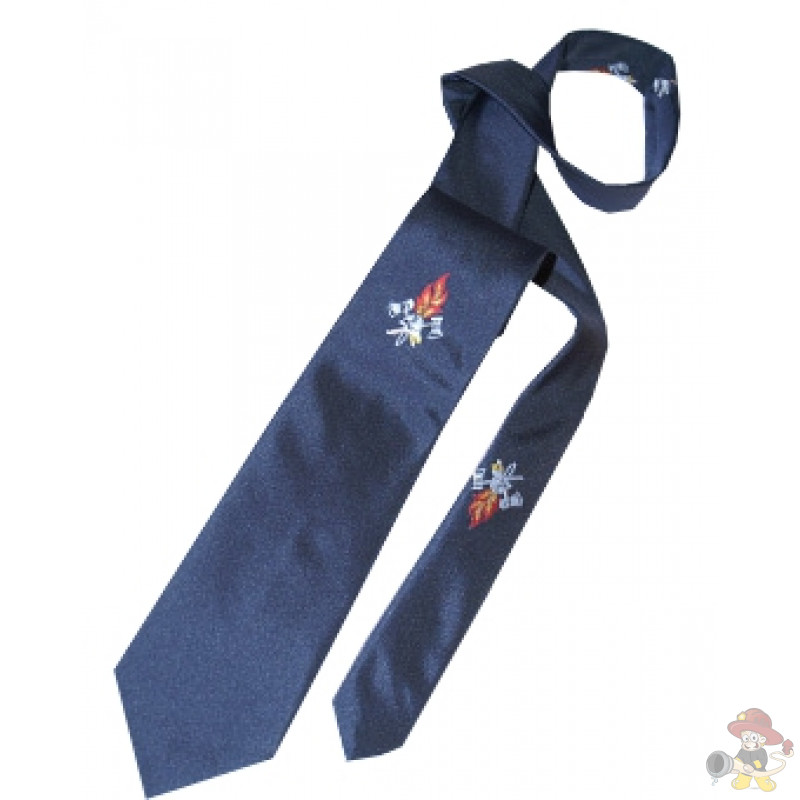 Krawatte blau mit Emblem Feuerwehr Krawatte Binder Schlips Regates 